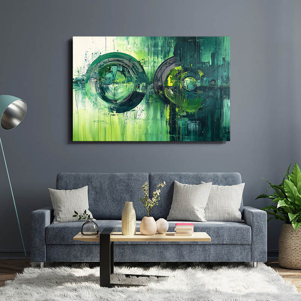 Emerald Rings Green Abstract Art | MusaArtGallery™