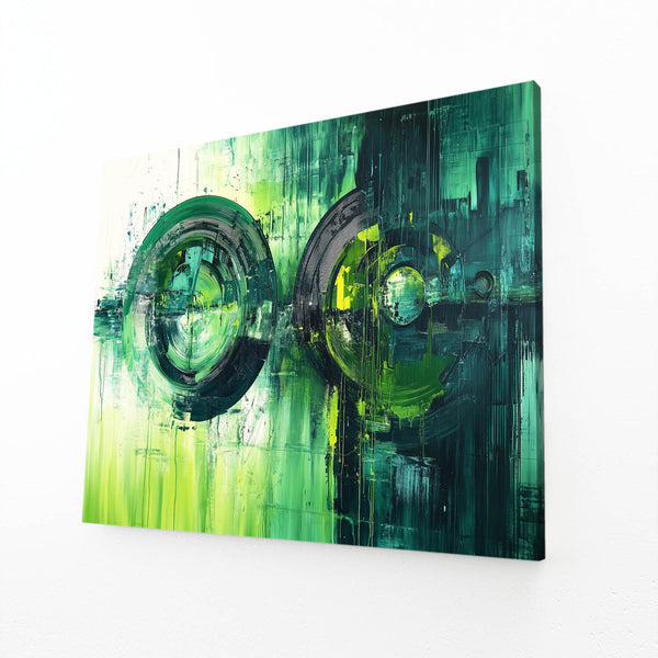 Emerald Rings Green Abstract Art | MusaArtGallery™