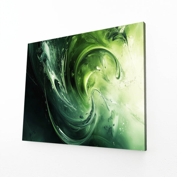 Emerald Spiral Green Abstract Art | MusaArtGallery™