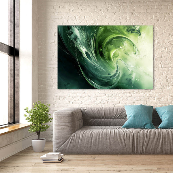 Emerald Spiral Green Abstract Art | MusaArtGallery™