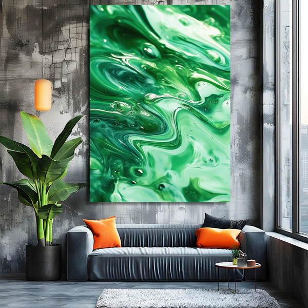 Emerald Swirl Green Abstract Art | MusaArtGallery™