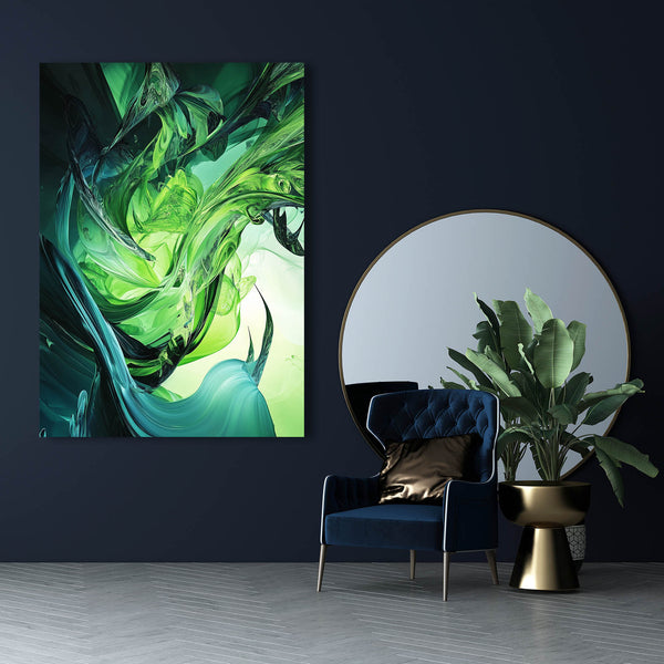 Emerald Twist Green Abstract Art | MusaArtGallery™