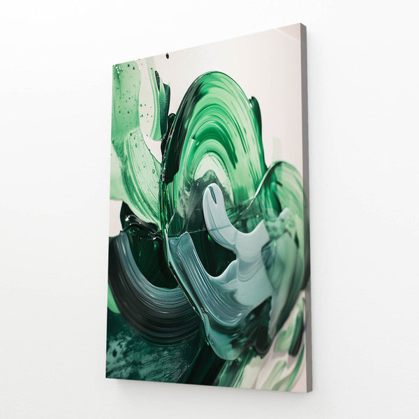 Emerald Waves Green Abstract Art | MusaArtGallery™