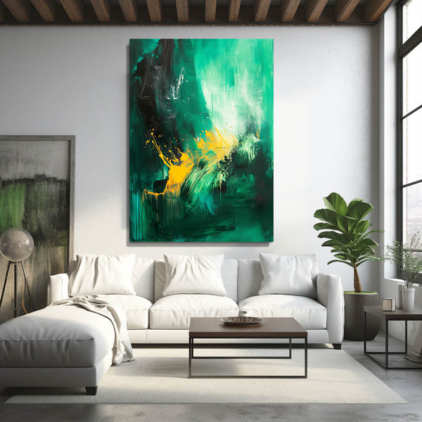 Enchanted Burst Green Abstract Art | MusaArtGallery™