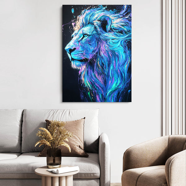 Ethereal Blue Lion Wall Art | MusaArtGallery™