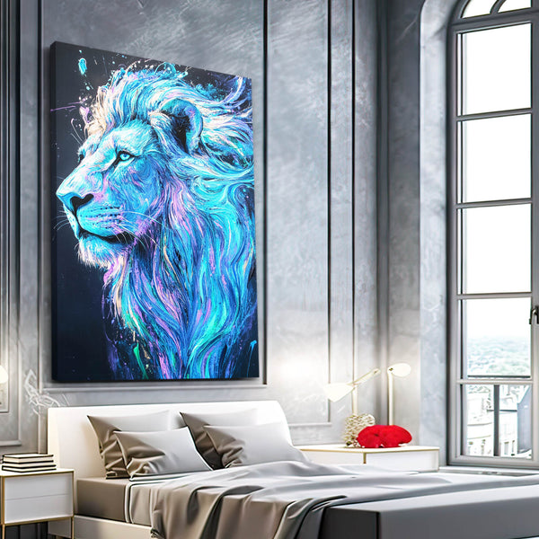 Ethereal Blue Lion Wall Art | MusaArtGallery™