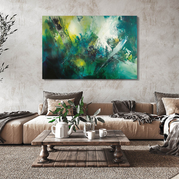 Ethereal Burst Green Abstract Art | MusaArtGallery™