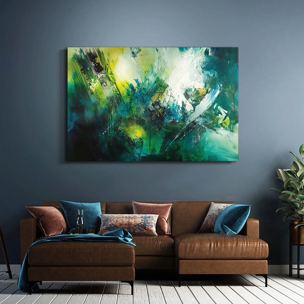 Ethereal Burst Green Abstract Art | MusaArtGallery™