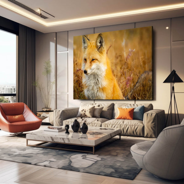 Fields Fox Canvas Art  | MusaArtGallery™