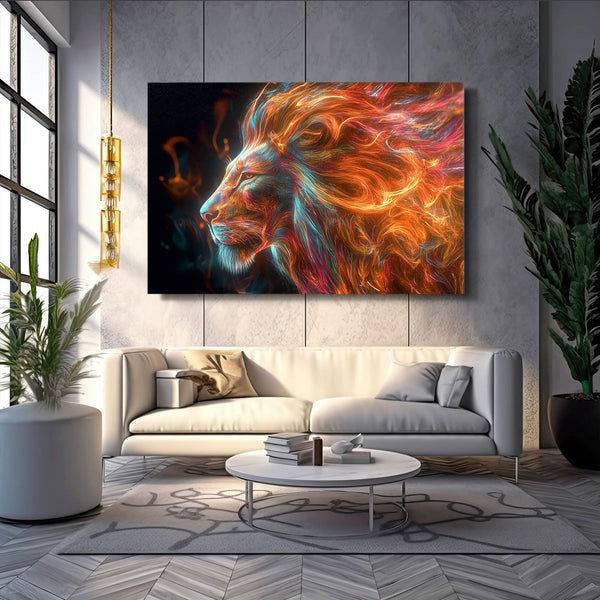 Fiery Glow Lion Wall Art | MusaArtGallery™