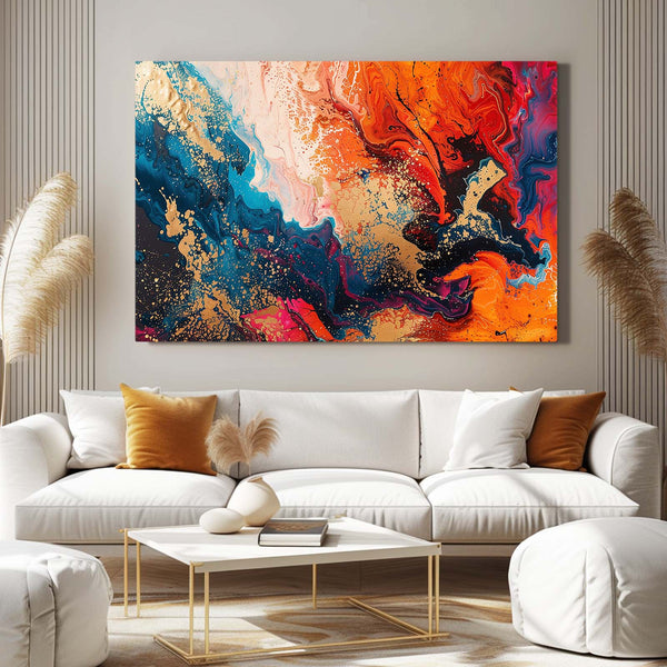 Fiery Splash Abstract Art | MusaArtGallery™