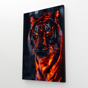 Fire Tiger Canvas Wall Art   | MusaArtGallery™