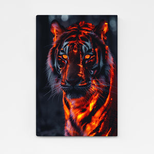 Fire Tiger Canvas Wall Art   | MusaArtGallery™