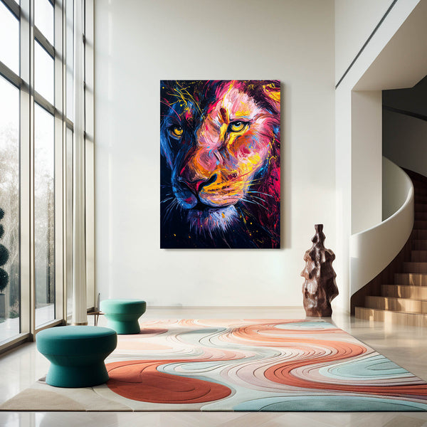 Firestorm Lion Wall Art | MusaArtGallery™