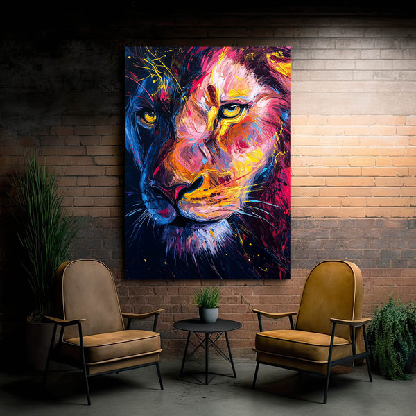 Firestorm Lion Wall Art | MusaArtGallery™