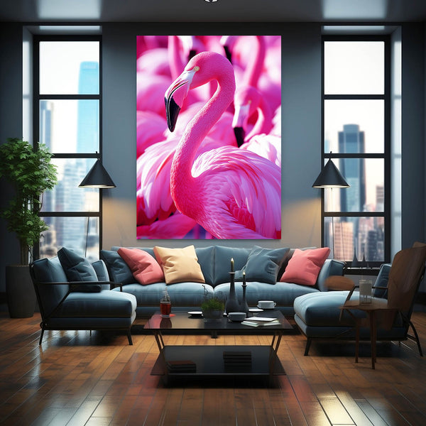 Flamingo Elegance Pink Abstract Art | MusaArtGallery™