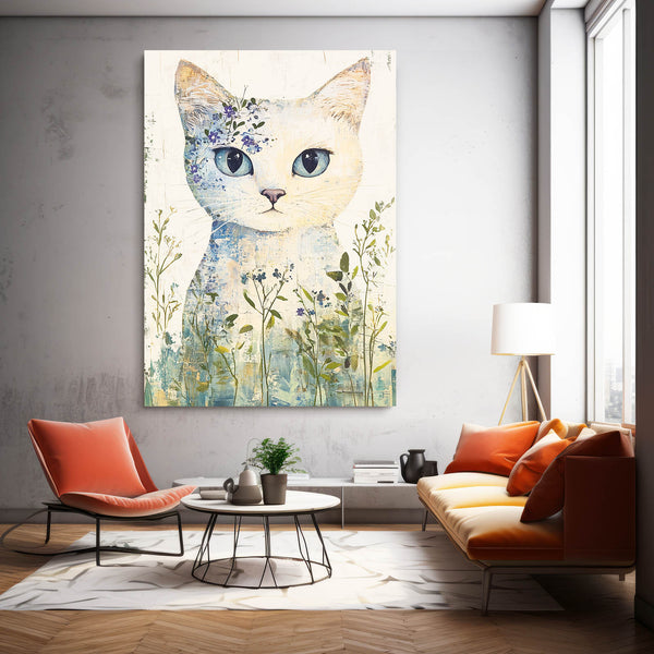 Floral Cat Wall Art