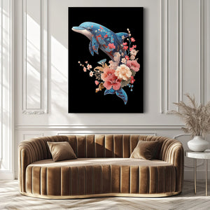 Floral Dolphin Art