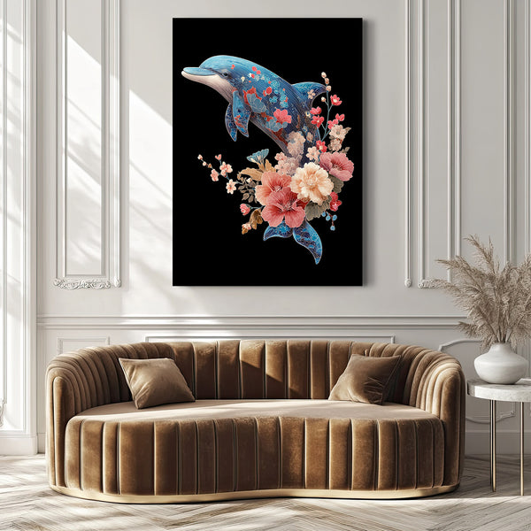 Floral Dolphin Art