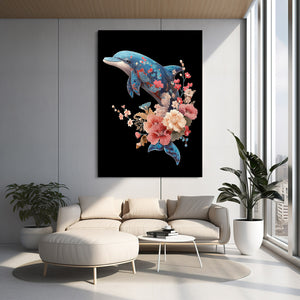 Floral Dolphin Art
