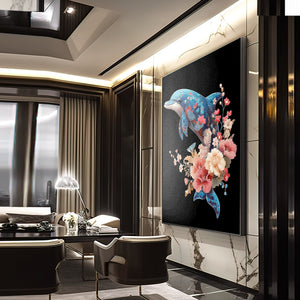 Floral Dolphin Art