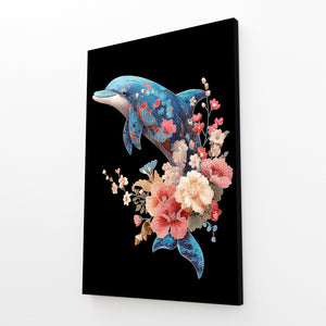 Floral Dolphin Art