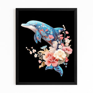 Floral Dolphin Art