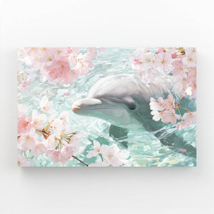Floral Dolphin Canvas