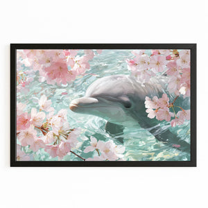 Floral Dolphin Canvas