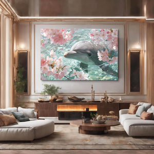 Floral Dolphin Canvas
