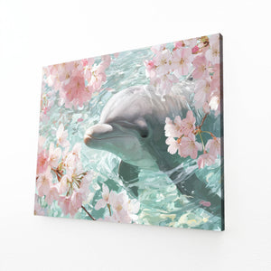 Floral Dolphin Canvas