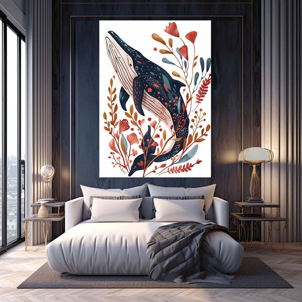 Floral Dream Whale Art | MusaArtGallery™