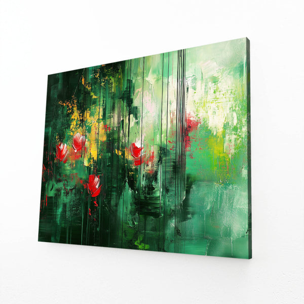 Floral Essence Green Abstract Art | MusaArtGallery™