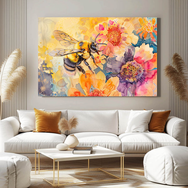 Floral Fantasy Bee Art | MusaArtGallery™