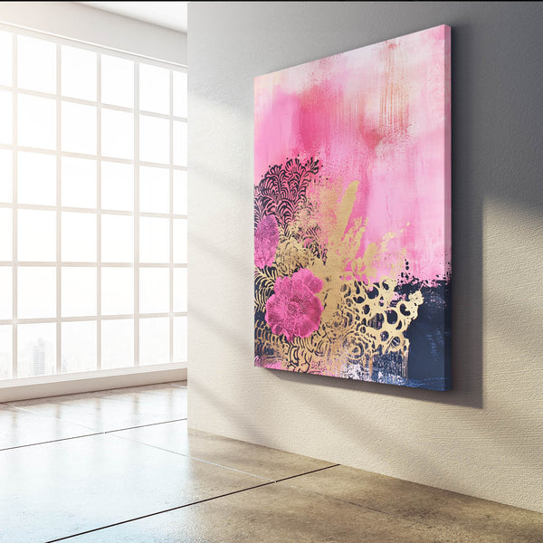 Floral Fusion Pink Abstract Art | MusaArtGallery™