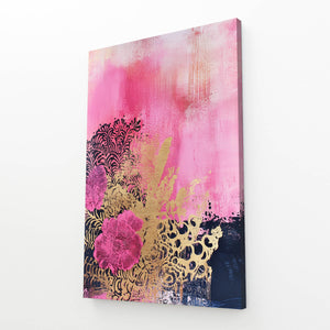 Floral Fusion Pink Abstract Art | MusaArtGallery™