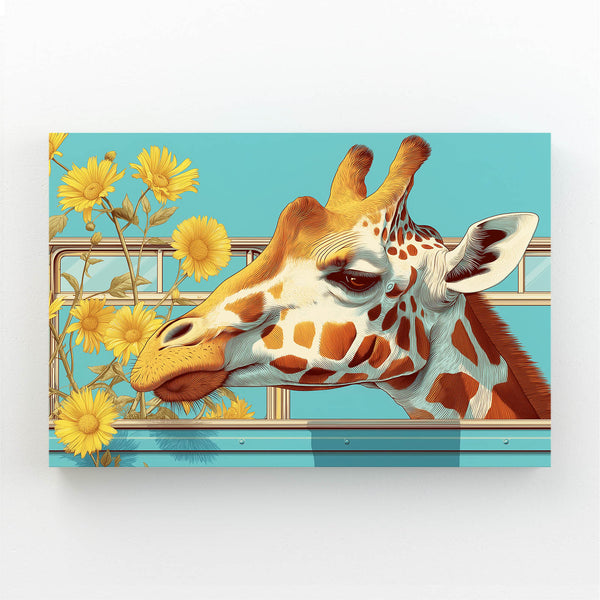 Floral Giraffe Canvas