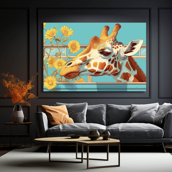 Floral Giraffe Canvas