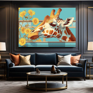 Floral Giraffe Canvas