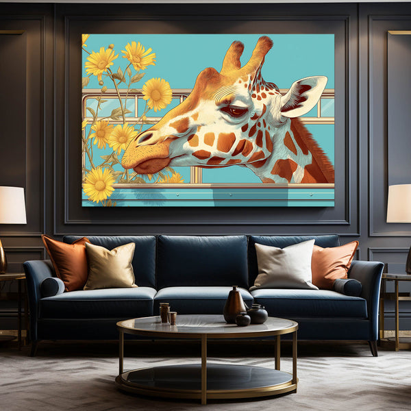 Floral Giraffe Canvas