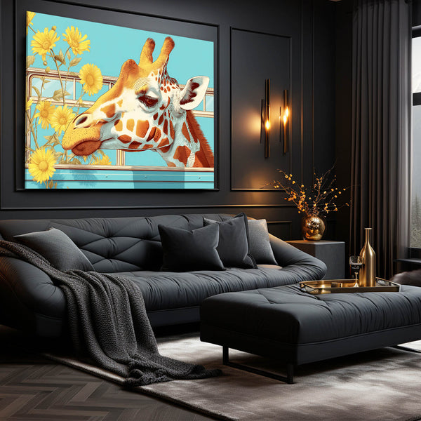 Floral Giraffe Canvas