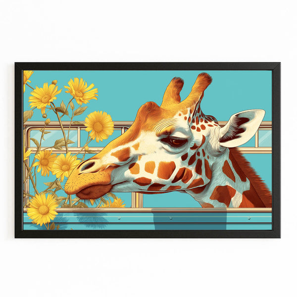Floral Giraffe Canvas
