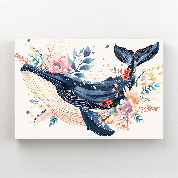 Floral Grace Whale Art | MusaArtGallery™