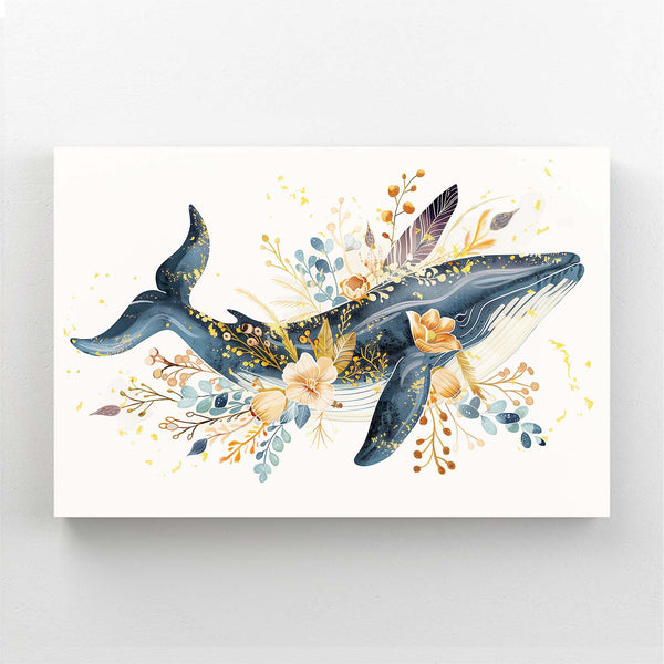 Floral Harmony Whale Art | MusaArtGallery™