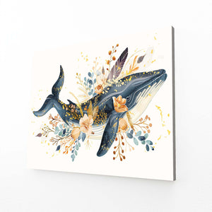 Floral Harmony Whale Art | MusaArtGallery™