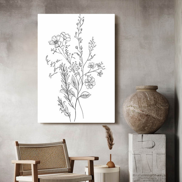 Floral Lines Boho Wall Art | MusaArtGallery™