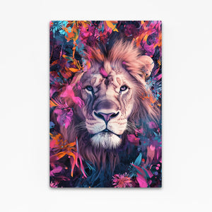 Floral Majesty Lion Wall Art | MusaArtGallery™