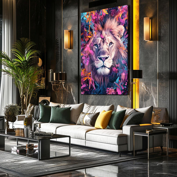 Floral Majesty Lion Wall Art | MusaArtGallery™