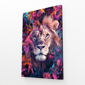 Floral Majesty Lion Wall Art | MusaArtGallery™