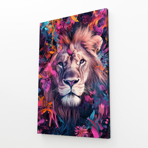 Floral Majesty Lion Wall Art | MusaArtGallery™